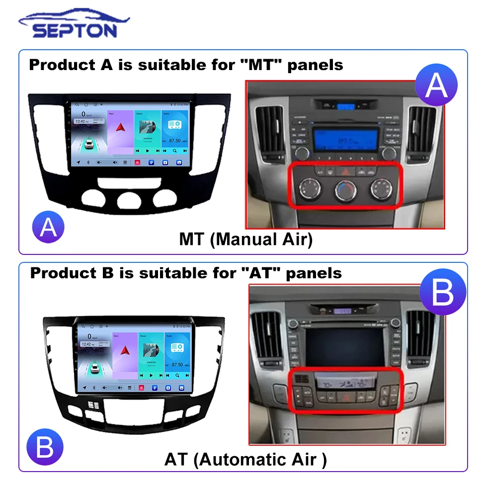 SEPTON Car Radio for Hyundai Sonata NF Android All-in-one 2008-2010 Wireless CarPlay 4G 8core Head Unit Dsp Auto Smart Systems