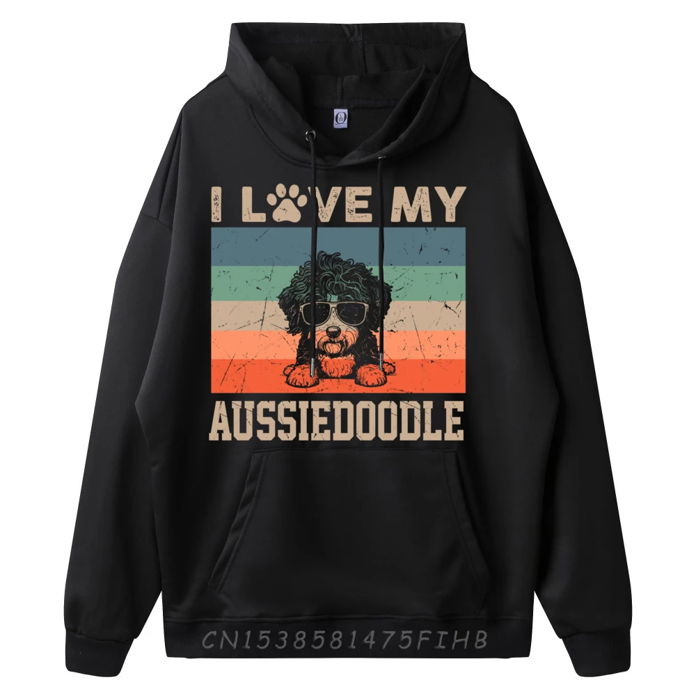 I Love My Aussiedoodle Cool Dog Vintage Retro Dog Christmas Clothing Unisex Designer Clothes Men New Years Eve