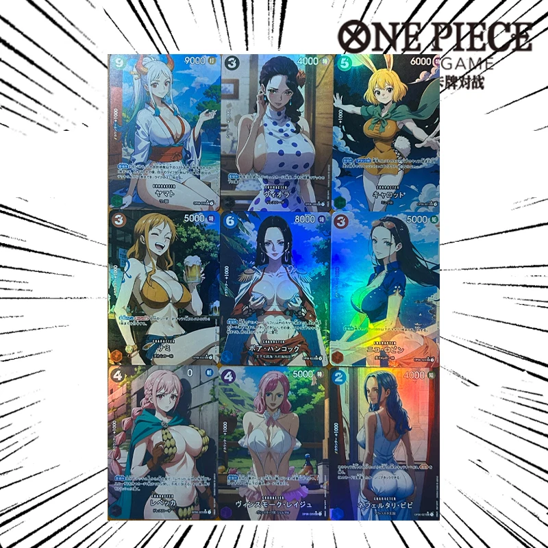 

9pcs/setOne Piece Diy Self Control Collect Signature Trading Flash Card Anime Cartoon Gift Nami Boa·Hancock