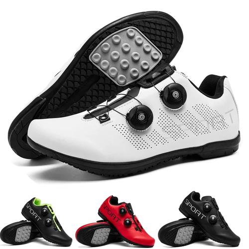 Zapatos de ciclismo sin bloqueo, zapatos de Pedal plano para hombre, zapatillas con tacos para bicicleta de montaña, botas de interior transpirables para mujer