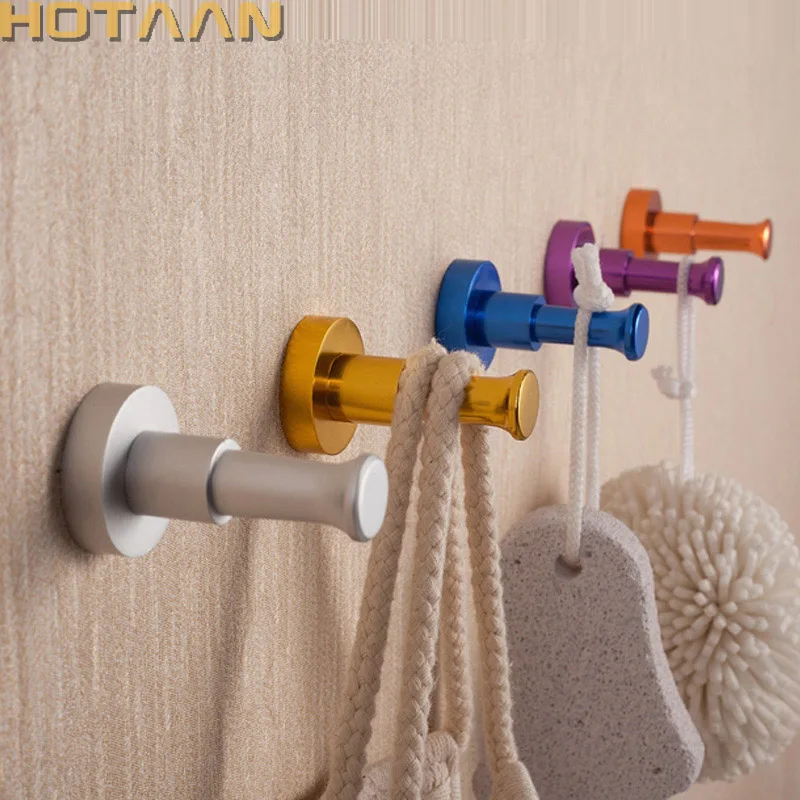 . Aluminium Made Robe Hook Wall Mount Single Screw Towel Holder Bathroom Kitchen Accessories Coat Clothes Hat Hook