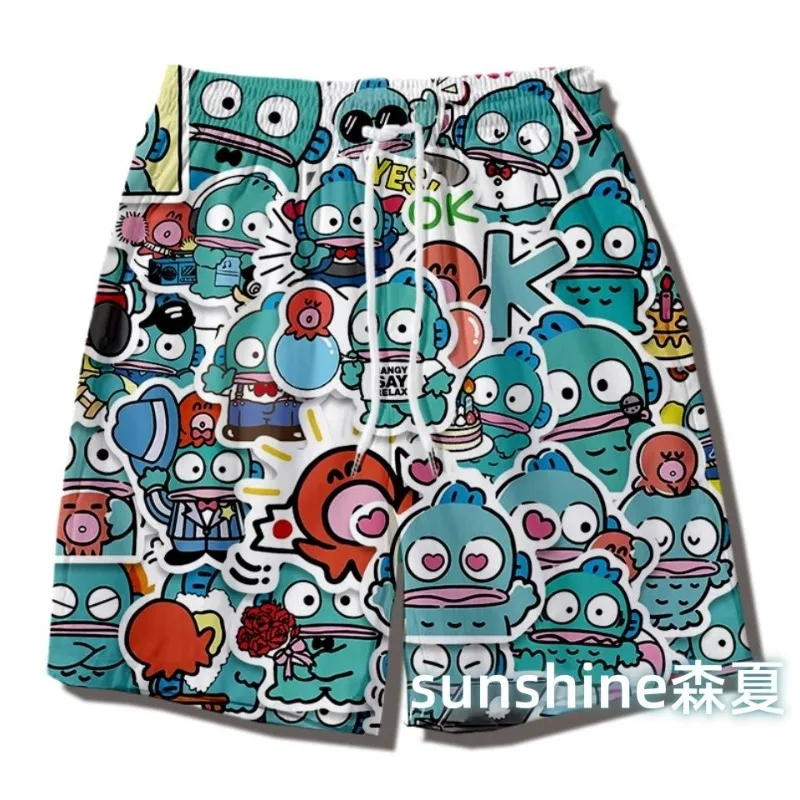 Zomer Hangyodon Anime Kawaii Casual Korte Broek Leuke Cartoon Y2k Mode Strand Broek Kleding Mooie Cadeaus voor Meisjes Jongens