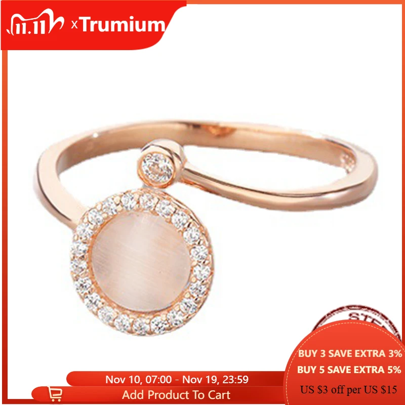 Trumium حقيقية 925 فضة للتدوير بحرية الغزل مكافحة الإجهاد القلق الدائري للنساء سبينر تململ الدائري #1