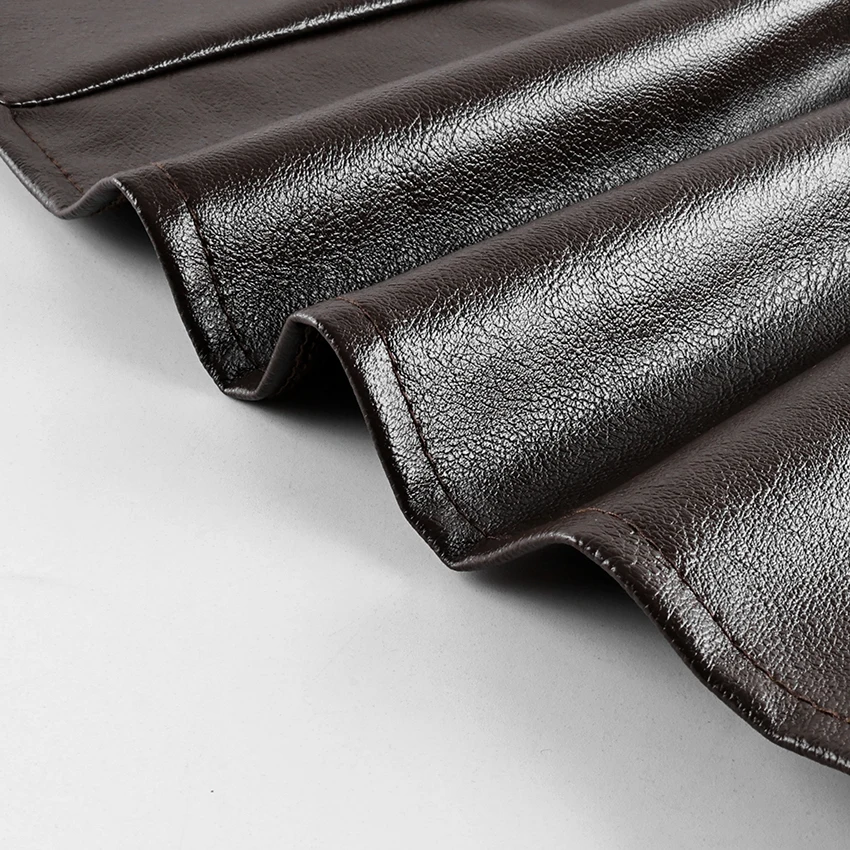 Linad Street Chic Brown PU Split Skirts Women 2026 Fashion Slim High Waist Straight Skirts Casual Knee Length Skirt Female Fall