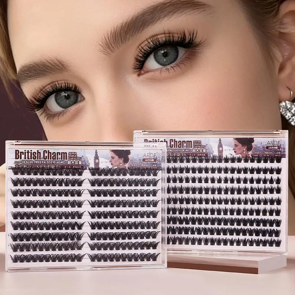 Cílios postiços sem cola de grande capacidade segmentados autoadesivos grossos fofos em quadrinhos singlecluster ferramenta de maquiagem de cílios autoadesivos