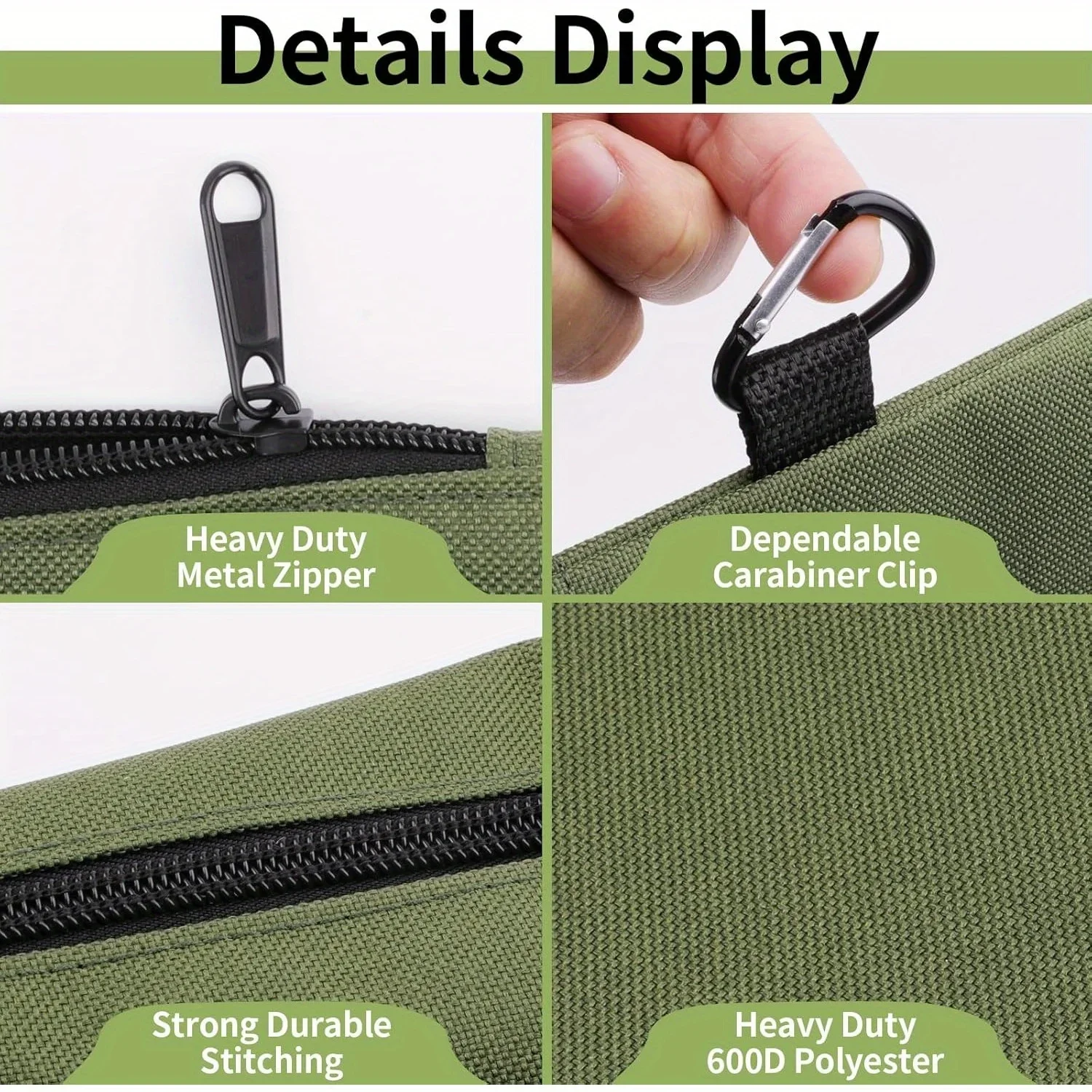 4 قطعة/المجموعة أداة حقيبة سستة الحقيبة ، فائدة متعددة الأغراض التخزين المنظم أداة الحقائب مع حلقة تسلق سحاب معدني للأدوات #3