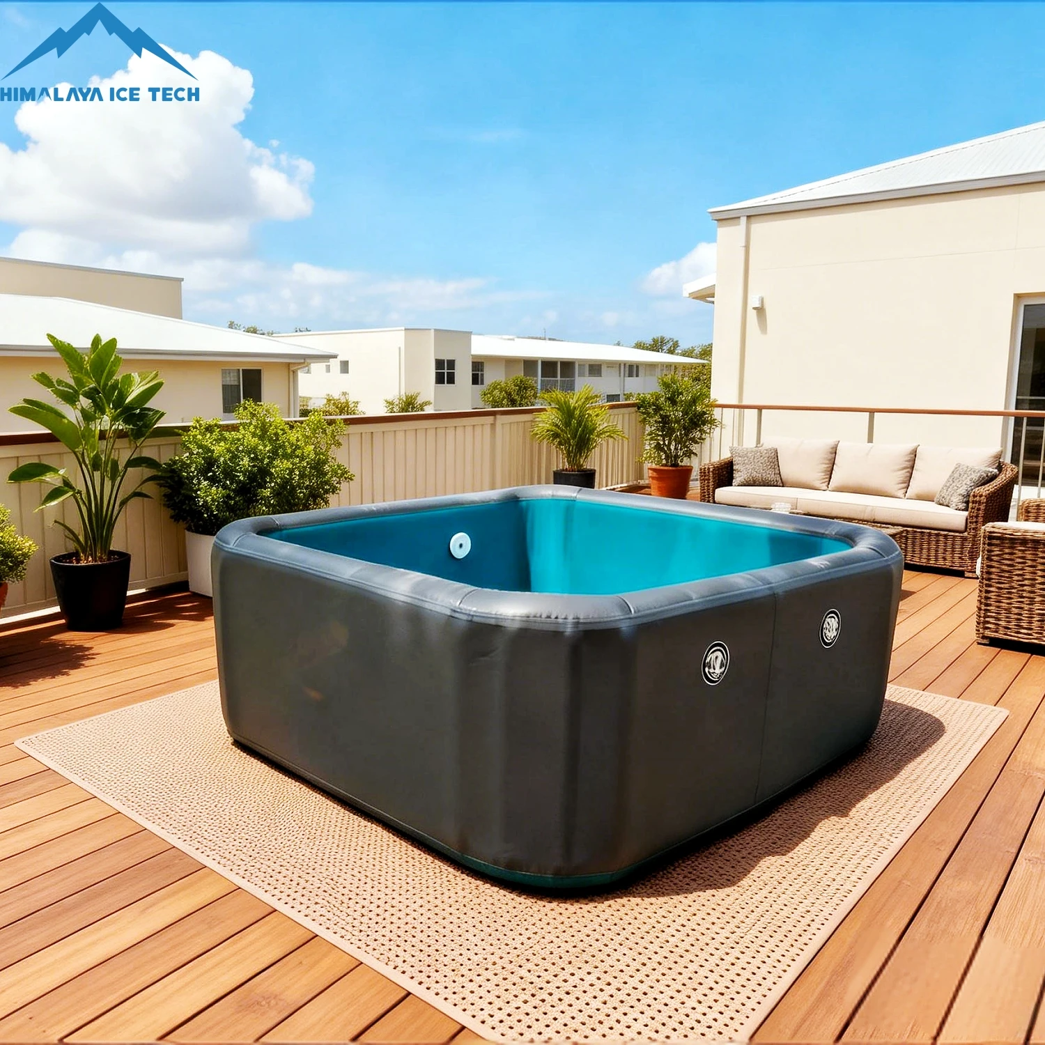 

Premium Inflatable Swimming Pools - All-Weather Drop-Stitch PVC, Easy Setup, Foldable for Home Backyard & Patio Wellness