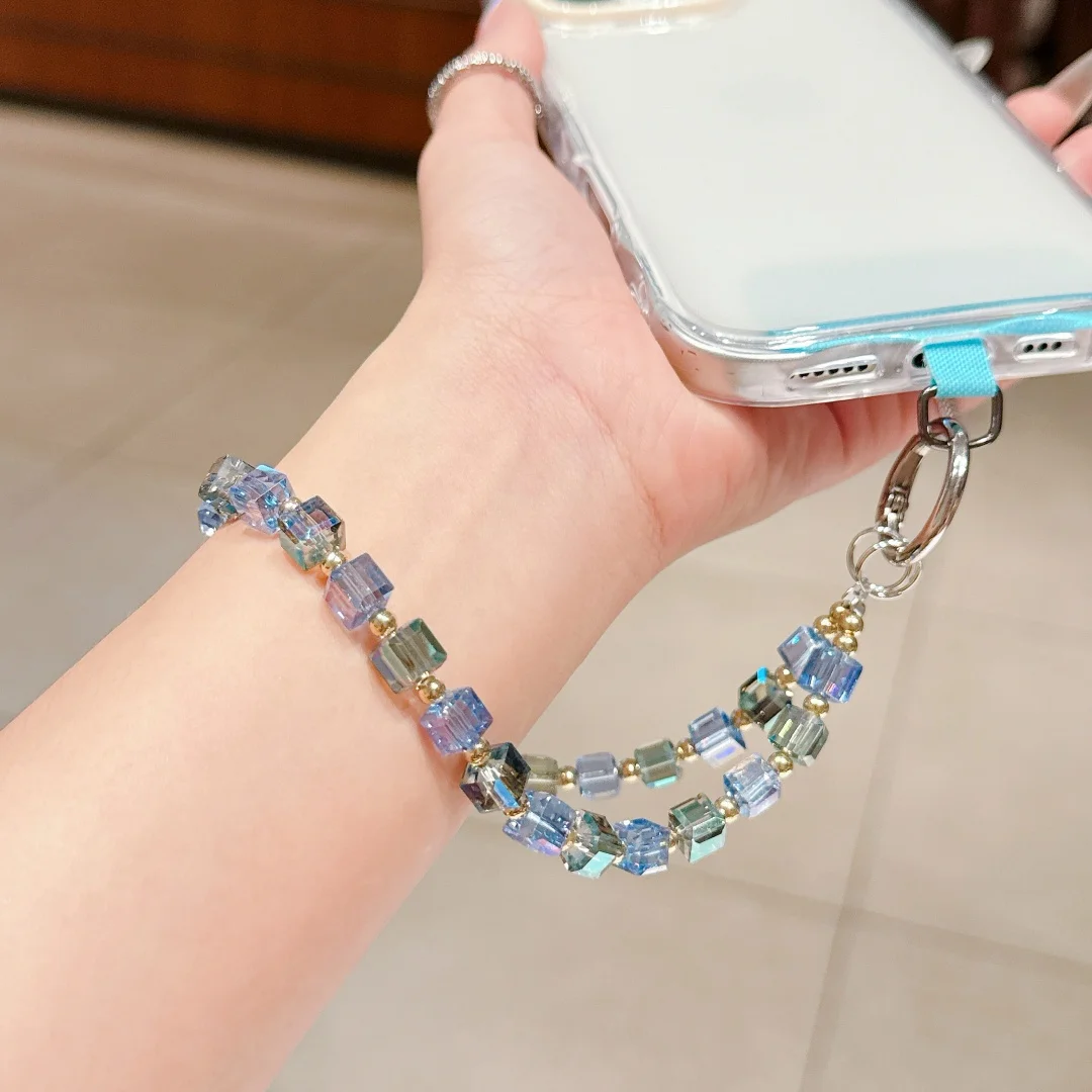 Lanyard Short Bracelet Straps Keychain Braid Plastic Beads Beauty 4th Design for Mobile Phone Accessories