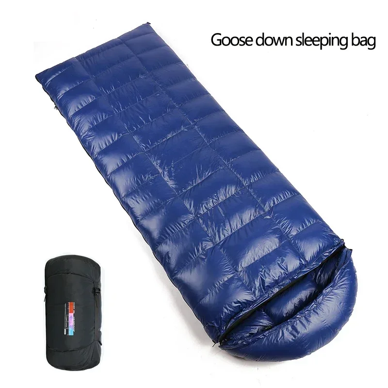 Envelope Style Keep Warm Adults White Goose Down Camping Sleeping Bag Tourism Travel Bedding Gears Quilt 5 Thicknesses