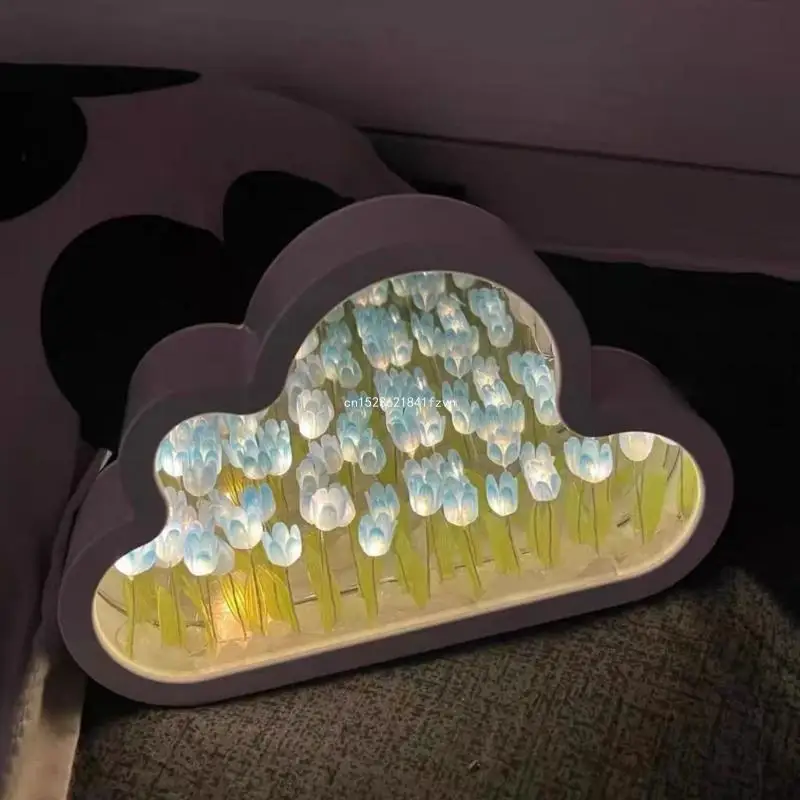 

DIY Cloud Tulip Night Light Glowing Deskop Ornament Household Supplies Dropship