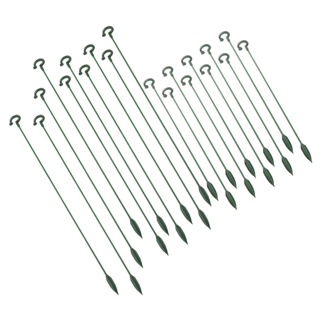 

20 шт., 27 см, 37 см, зеленый стекловолоконный стебель для томатных растений, опорные колья, решетка, садовая клетка для скалолазания, подставка, подходит для лилий, саженца