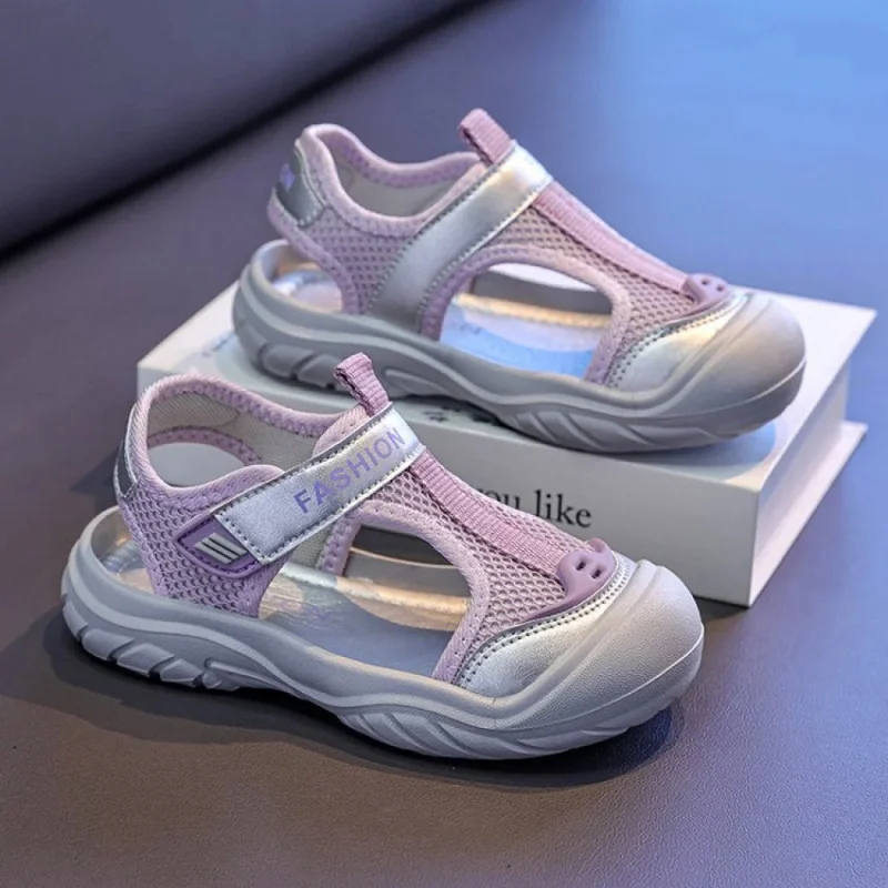 

Summer Sport Sandals For Children Hollow Out Breathable Teenager Kid's Sport Shoes Anti-slippery Boy's Girl's Running Footwear