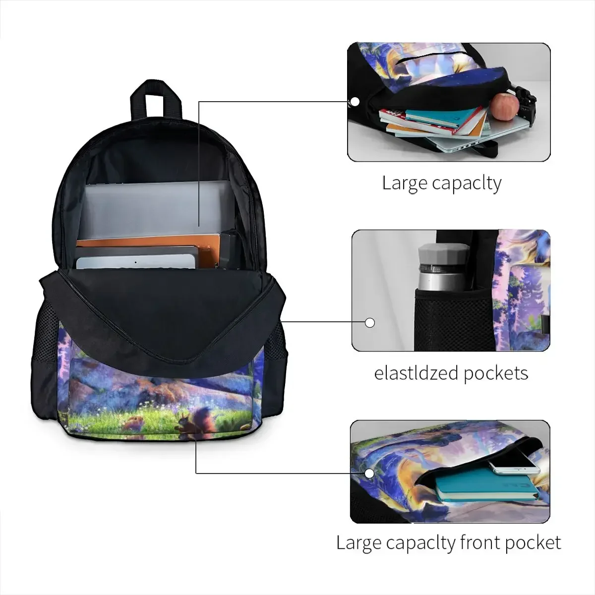 Moonlight Unicorn Backpacks Boys Girls Bookbag Students School Bags Cartoon Kids Rucksack Travel Rucksack Shoulder Bag