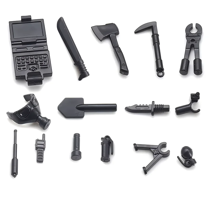 Military Weapons Computer Walkie-Talkie MOC Police Parts SWAT Army Mini Action Figures Accessories Building Block Brick Toys