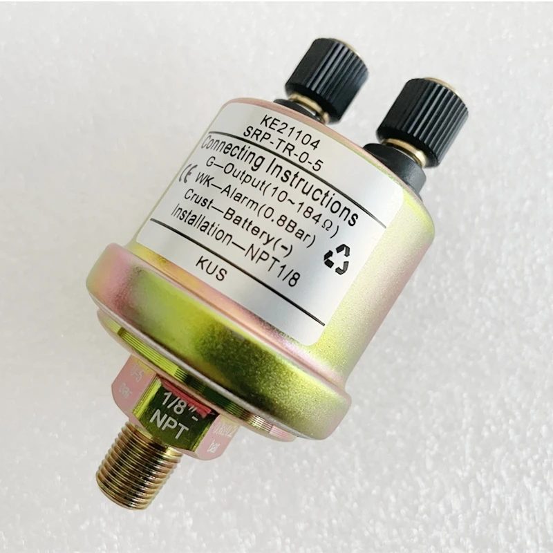 KUS Auto 0-75Psi Oliedrukmeters 52mm 0-5Bar Toont Oliedruk 10-184ohm Ingangssignaal Rode of Gele Achtergrondverlichting