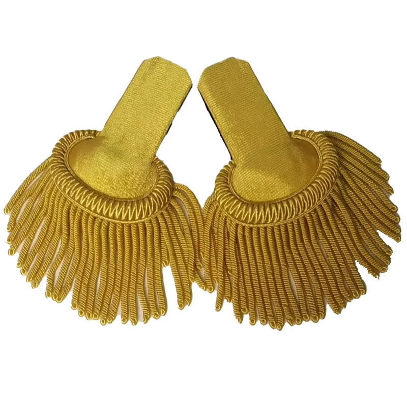 Gold Bullion Shoulder Epaulette Embroidered Fringe Tassel For guard of honor  Uniform protocol Costume