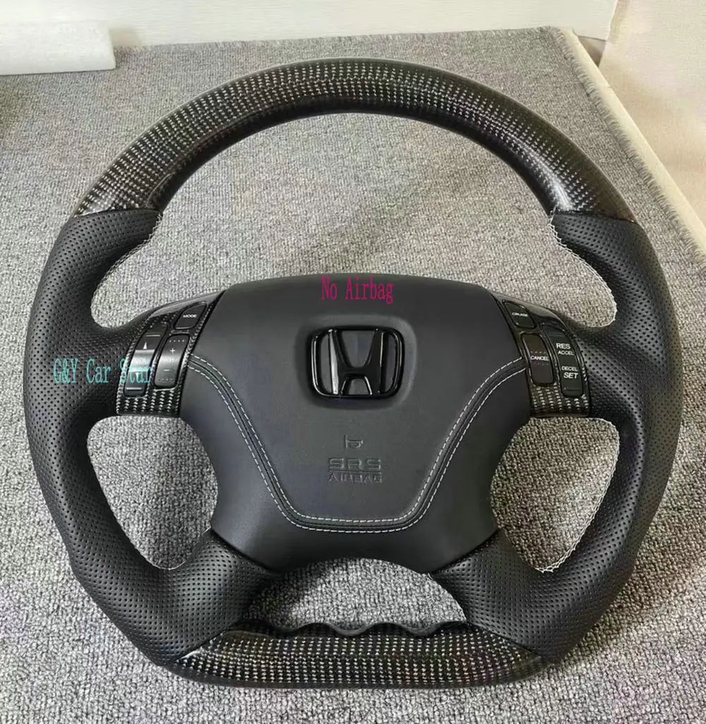 100% Real Carbon Fiber Steering Wheel with Leather for Honda Odyssey 2003-2008