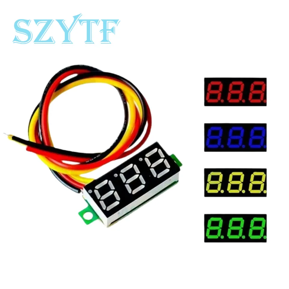 Mini 0.36 Inch DC 0-30V Voltmeter 2 Wires 3 Wires 4 Digits LED Motorcycle Digital Voltmeter Tester Digital Display Meter