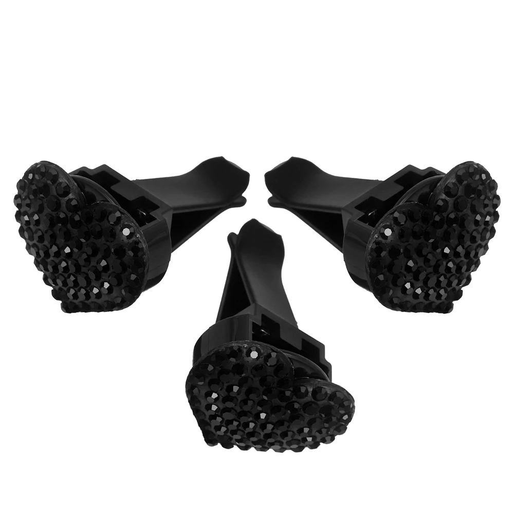 

3pcs Air Freshener Clip Heart-Shaped Rhinestone Vent Decor For Women Glitter Car Accessories Interior Dashboard Decor Crystal