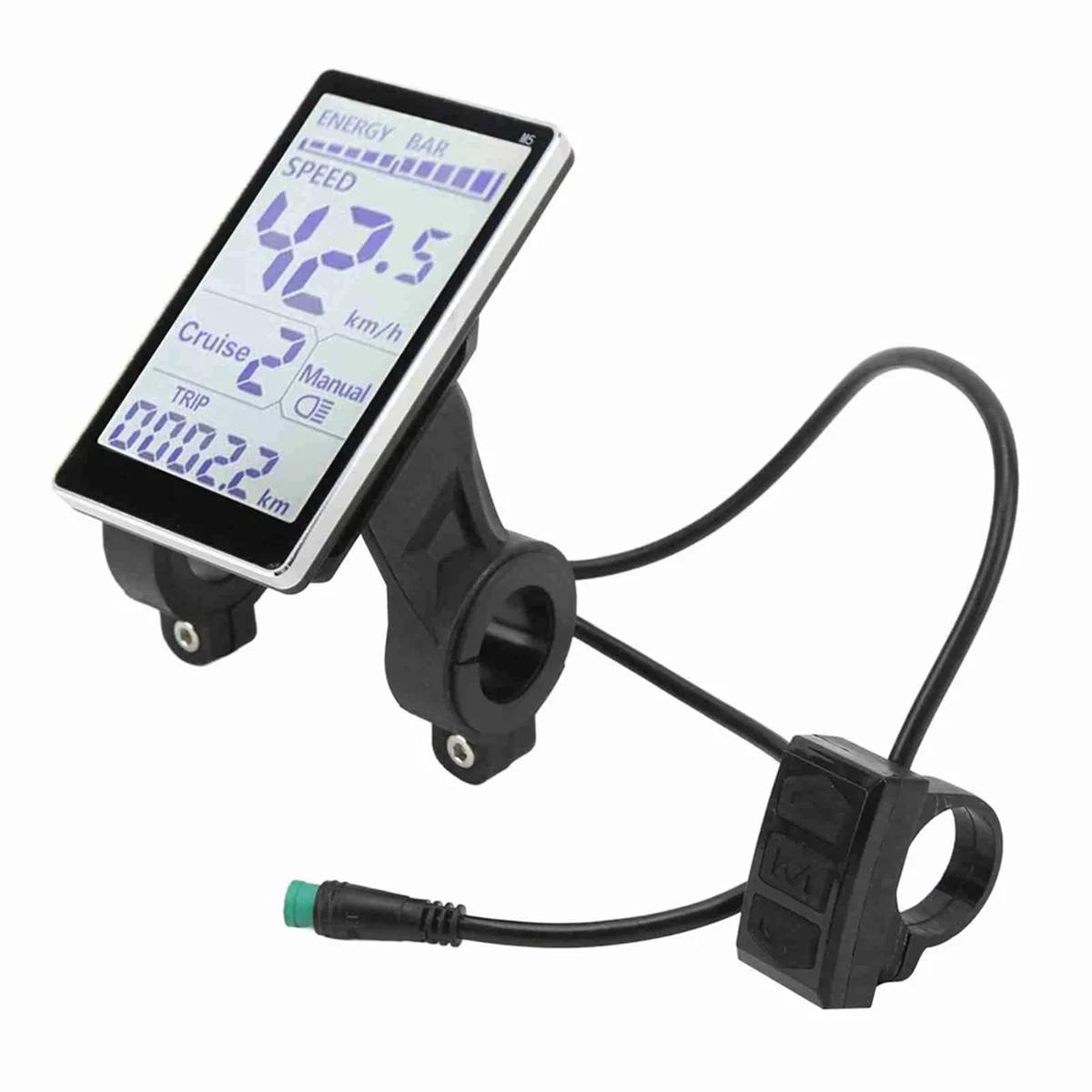 A07I Electric Bike LCD Meter 5 Pin 24V 36V 48V 60V Universal E Scooter M5 LCD Panel Screen for 31.8 22.2mm Electric Bikes