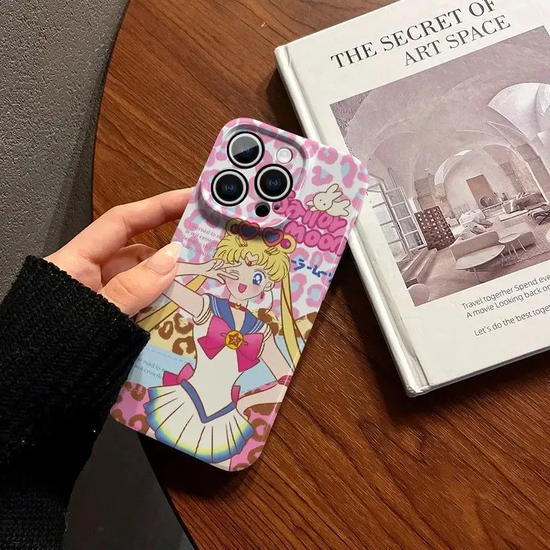 New Kawaii Sailor Moon Phone Case Anime Cartoon 16Promax Phone Case Cute Beauty Iphone15 Printed Protective Case Birthday Gifts