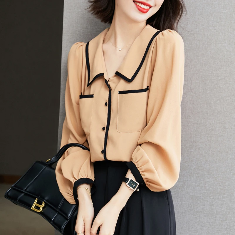 

Ladies Korean Fashion Casual Shirts Blouse Women Tops Woman Button Up Shirt Female Girls Long Sleeve Blouse PyA1413