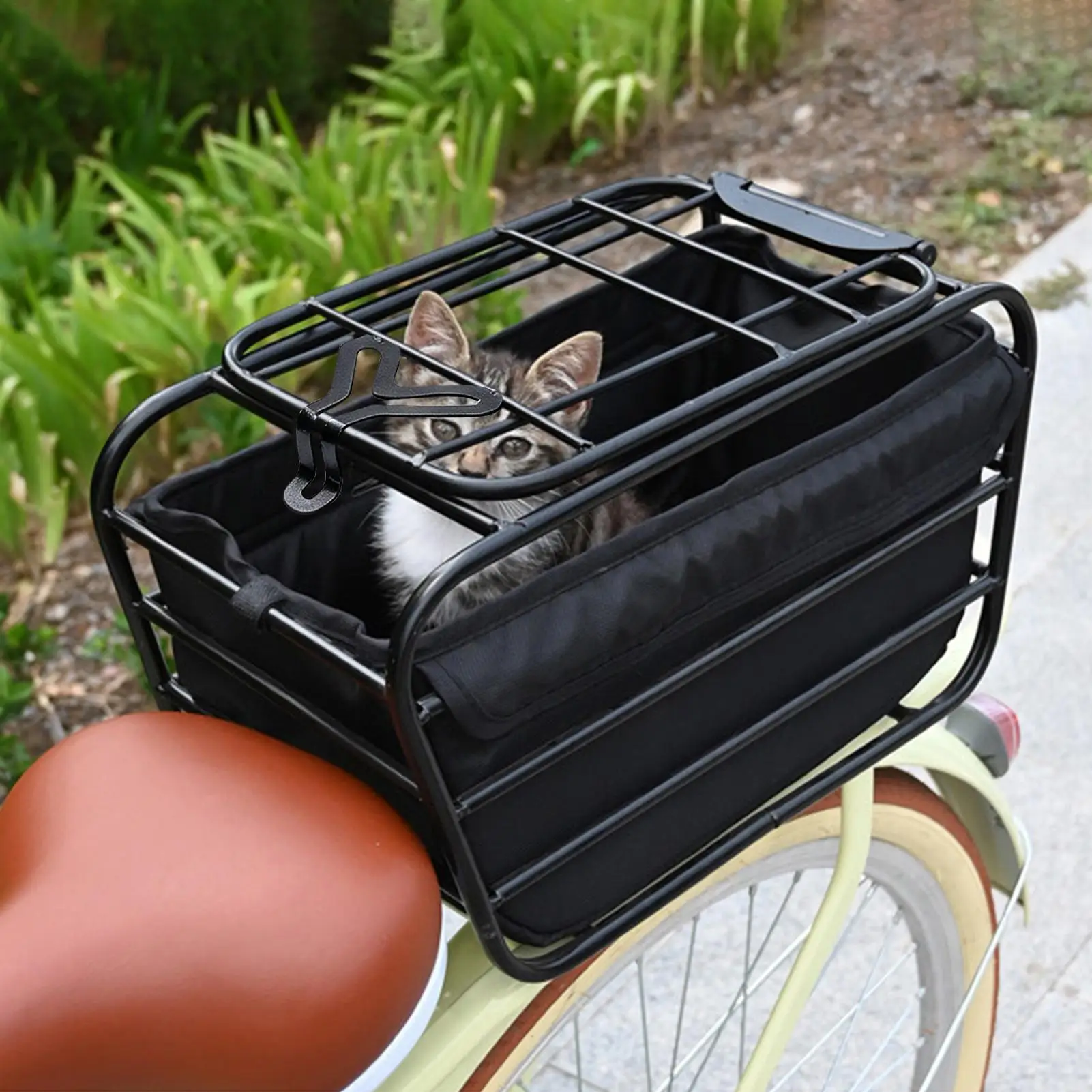 2In1 Bicycle Basket Mountain Bike Rear Shelf Pet Basket Universal Large and Bold Bike Basket Bicycle Accessories