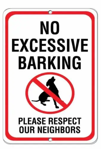 Metal Sign Plate No Excessive Barking Neighbor Yard Home Decor Warning Gate Wall sign