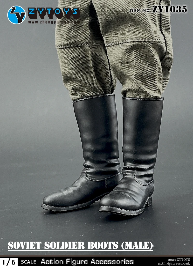 ZYTOYS ZY1034-ZY1038 1/6 Scale Soviet Soldier Boots Solid Shoes Model Fit 12'' Male Soldier Action Figure Body Dolls