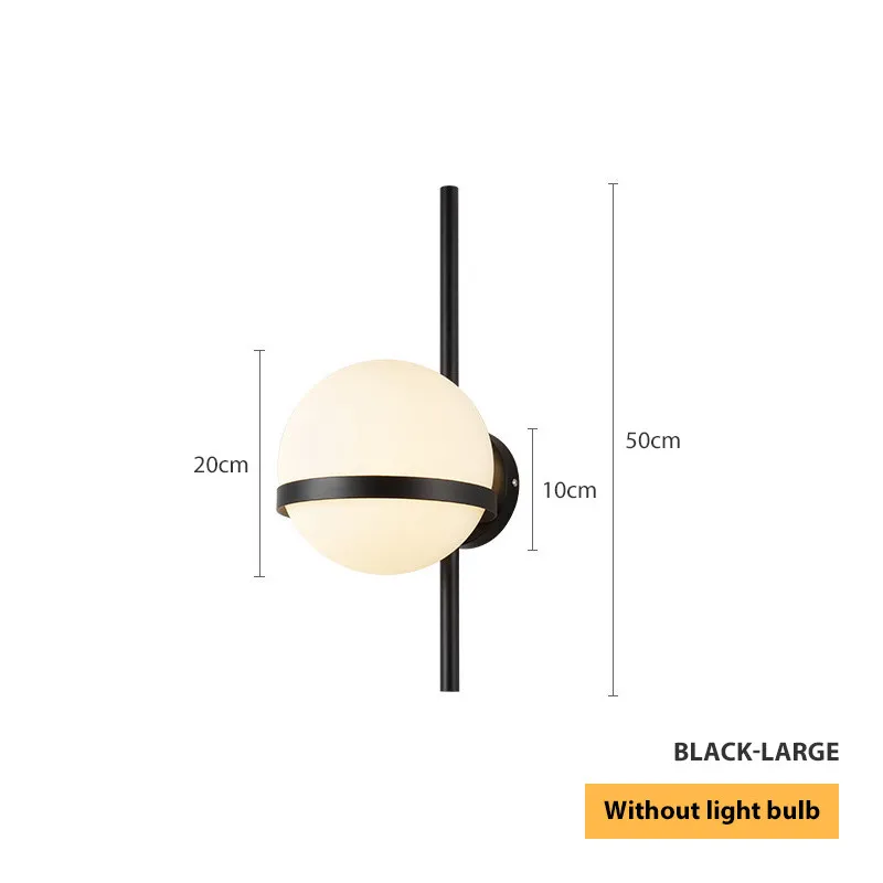 Palma Wandlamp Scandinavische wandlamp bol Modern Creatief Glazen wandlamp Ronde maan Nachtkastje Woonkamer Smeedijzeren ganglamp