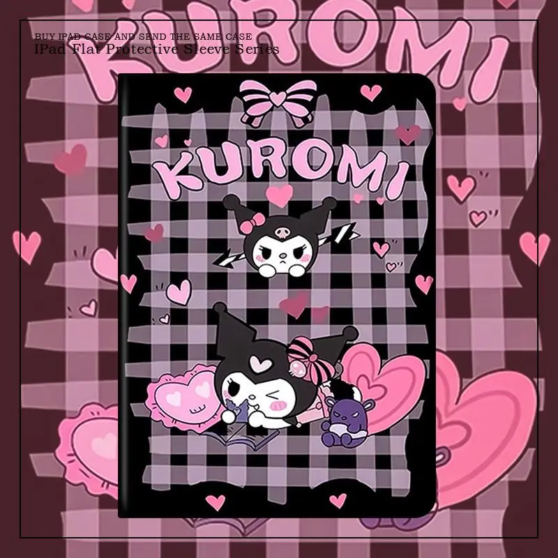 

Sanrio Kawaii Kuromi Case For iPad Air 5 4 10.9 2022 iPad Pro 11 9th 8th 7th Generation 10.2 5th 6th 9.7 Mini 6 5 Silicone Cover