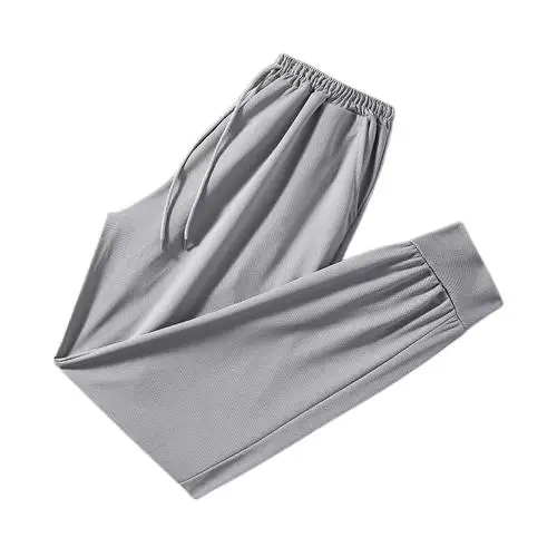 Pantaloni sportivi casual da uomo in seta di ghiaccio estiva ultrasottile Qui-Drng Aria condizionata Elastico Vestibilità ampia Fibra di poliestere Lunga Tro...