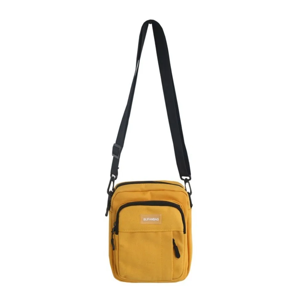 Nylon Men's Shoulder Bag Large Capacity Square Canvas Crossbody Bag Korean Style Multifunctional Sports Phone Bag Outdoor