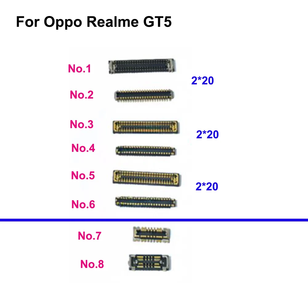 2 uds para Oppo Realme GT5 pantalla LCD conector FPC para Oppo Realme GT 5 lógica en la placa base