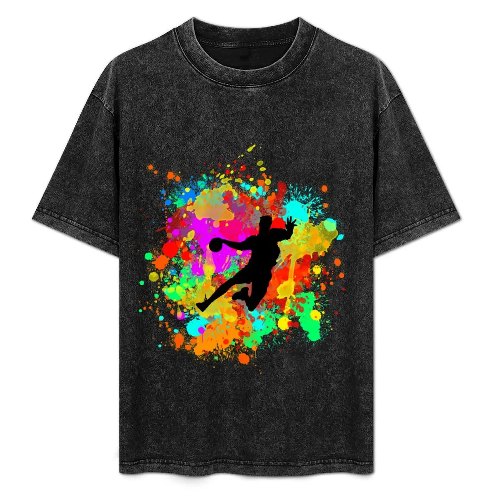 

colorful handball player great gift for handball players T-Shirt Lightweight Basic Short Sleeve Shirt