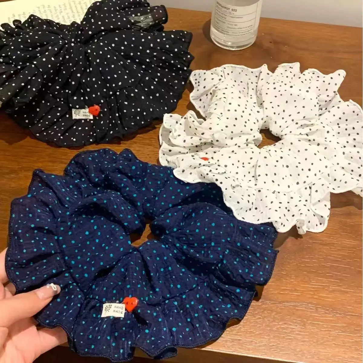 coreano-bolinhas-intestino-grande-faixa-de-cabelo-feminino-senior-sentido-babados-bandana-oversized-jogo-suave-amor-botao-cocar