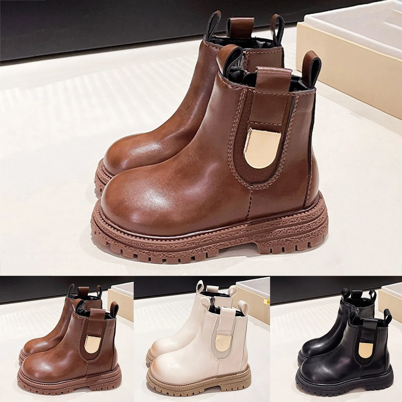 

Классические детские сапоги-ковбойки, ботильоны из натуральной кожи, повседневная повседневная обувь на нескользящей подошве, удобная обувь в стиле вестерн