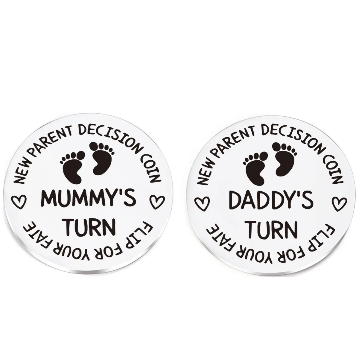 New Dad Mom Gifts Funny Decision Making Coin, New Baby Gift for Parent Mummy Daddy Pregnancy Women First Time to be Moms Dads