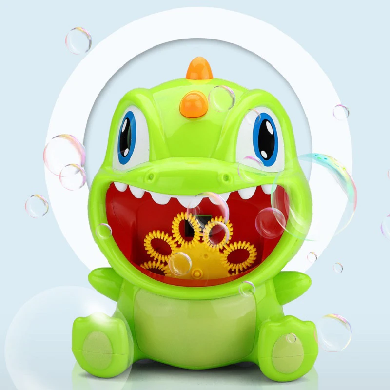 Bubble Machine Blower Bubble Maker Cartoon Electric Dinosaur Bubble Machine with Dinosaur Sound Effects Toy Outdoor Toy