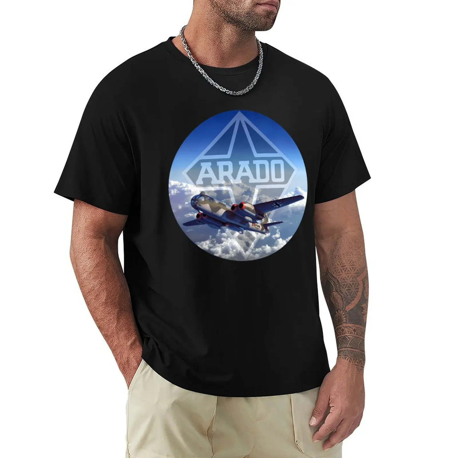 Camiseta Arado 234 com logotipo da empresa Arado, camiseta para trabalho de construção