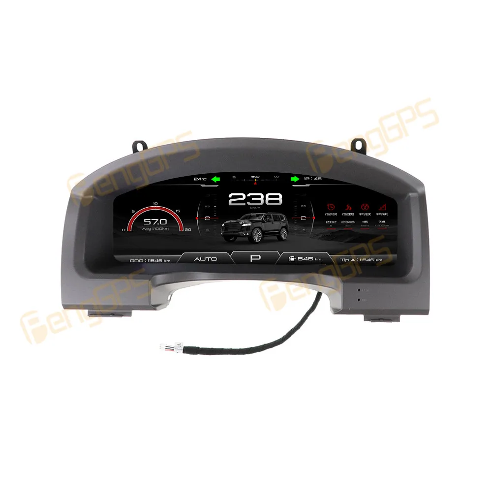 

12,3-дюймовый цифровой кластерный экран одометра для Toyota Land Cruiser 2008-2015, виртуальный измеритель скорости кабины, приборная панель автомобиля