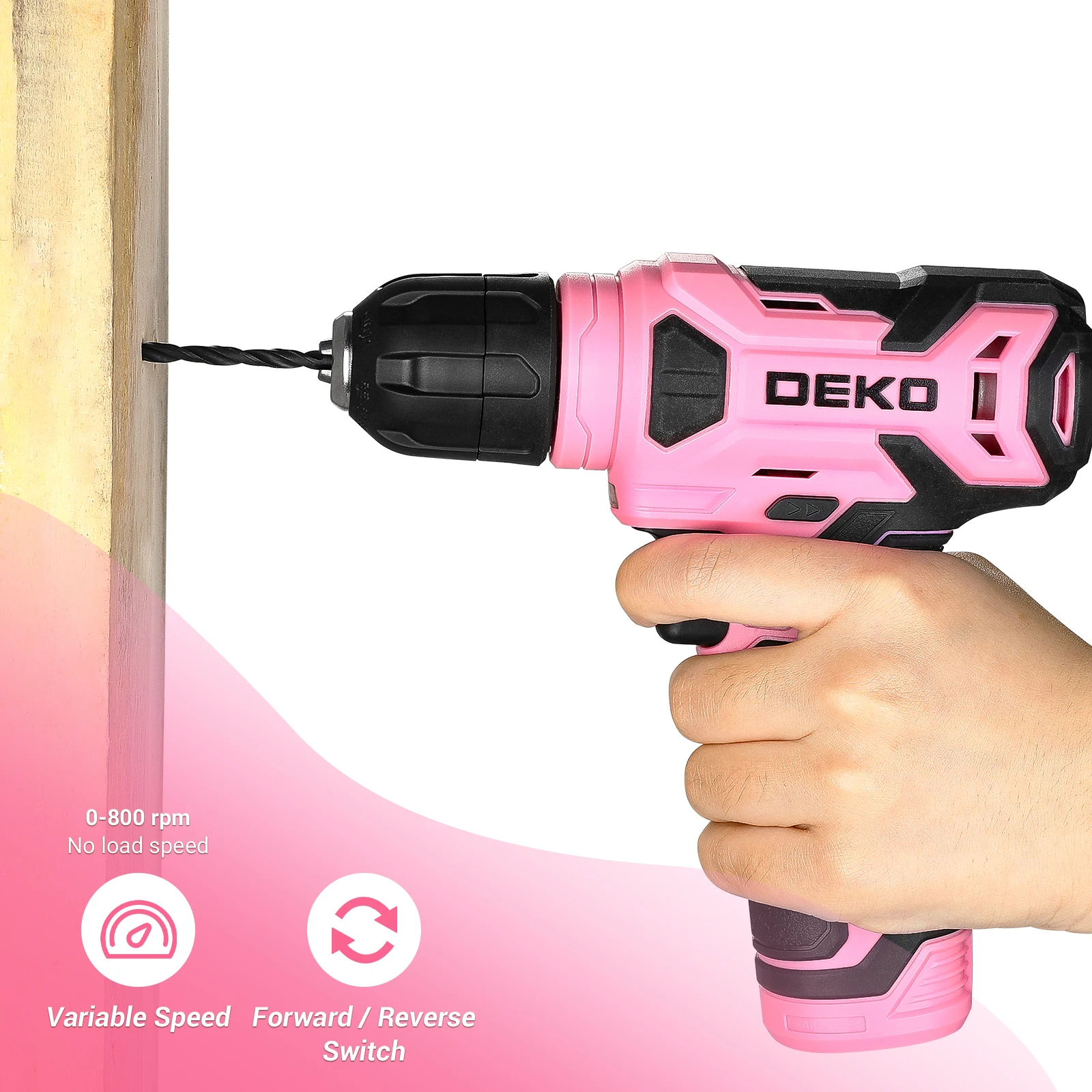 DEKO 8V Wireless Mini Power Driver Electric Screwdriver Set 3/8\