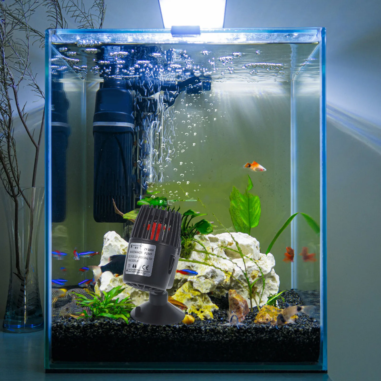 

Wave Maker Pump for Fish Tank 360° Rotatable Water Circulation Plastic Powerful Propeller Aquarium Clean Pump Pet