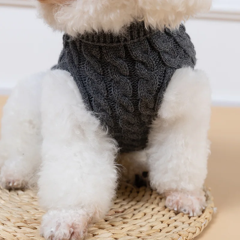 Puppy Dog Sweaters Knitted Pet Clothes for Small Medium Dogs Winter Warm Pet Turtleneck Chihuahua Soft Sweater Yorkshire Coat