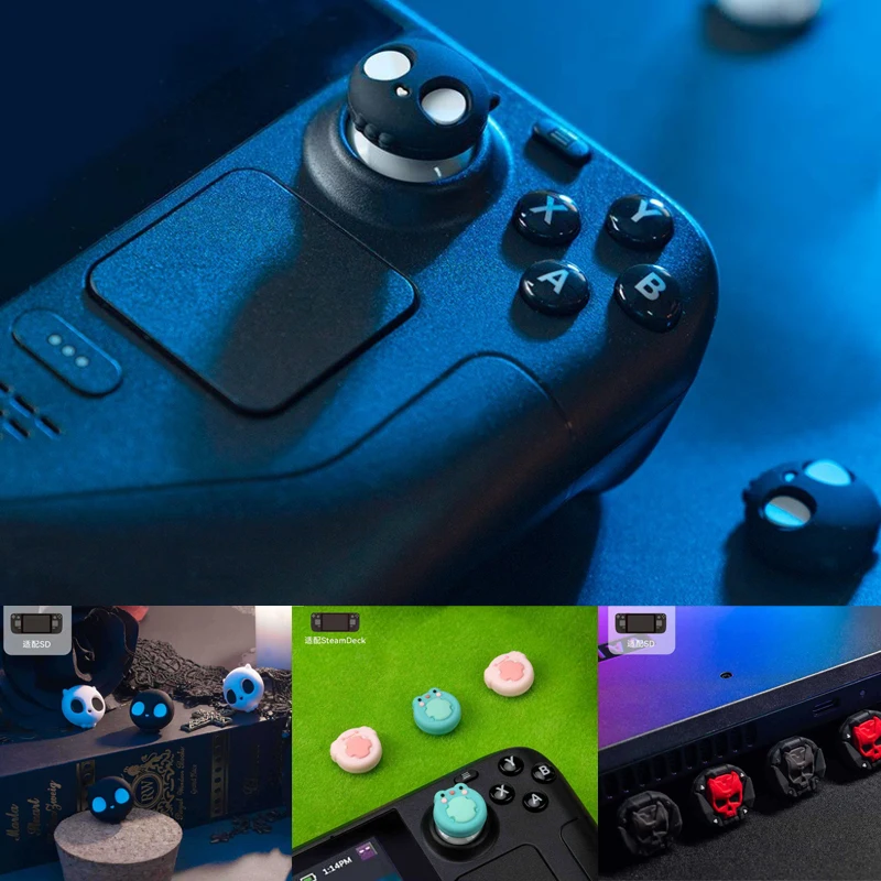 Skull Silicone Soft Thumb Stick Grip Cap Controller Joystick Cover For Valve steam deck Game Console Thumbstick Case Accessories