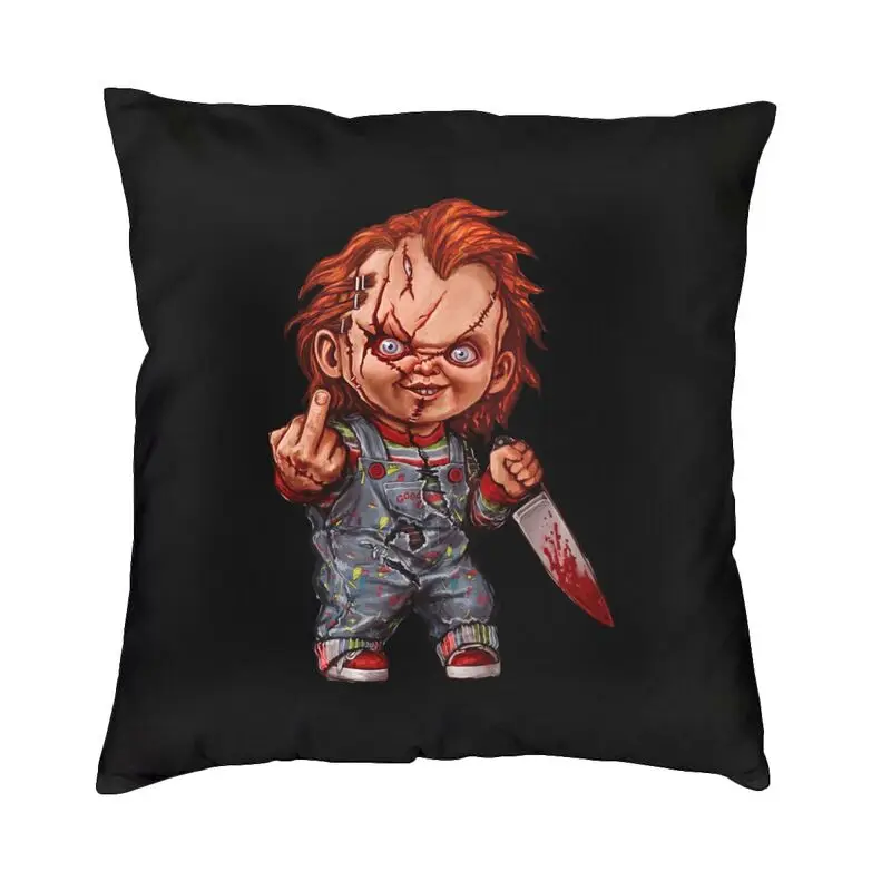The Killer Doll Chucky Cushion Cover 45x45cm Child's Play Horror Movie Velvet Luxury Pillows Case Decor Home