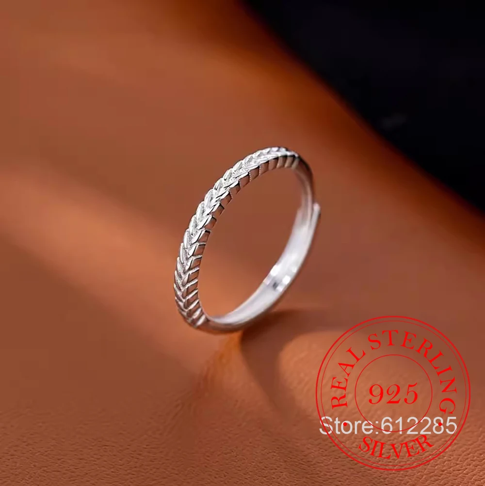 

Ювелирные изделия из стерлингового серебра 925, простые кольца на палец с пшеничными ушками для женщин, ювелирные изделия для свадебной вечеринки для девочек, подарок другу
