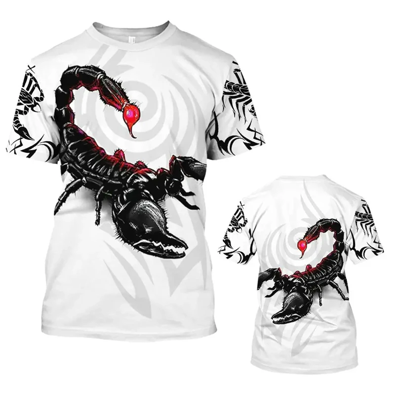 Tier Grafik T-Shirts Vintage Kurzarm Skorpion 3D-Druck T-Shirt lässig männlich Sport hemd übergroße Männer Kleidung Streetwear