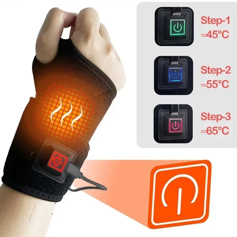 Heating Hand Massager Wrist Protector Sports Support Sleeve Breathable Hand Joint Brace for Skiing And Outdoor Activities
