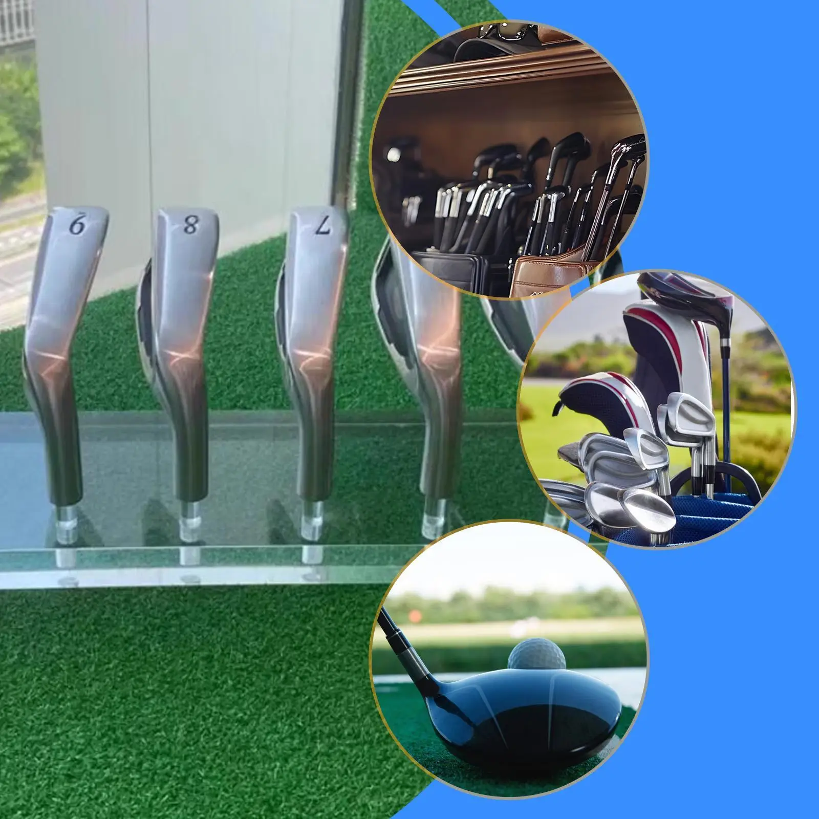 

Golf Head Display Rack Creative Gifts for Men Accessories Mount Tabletop Acrylic Clear Golf Head Holder Stand for Indoor Outdoor